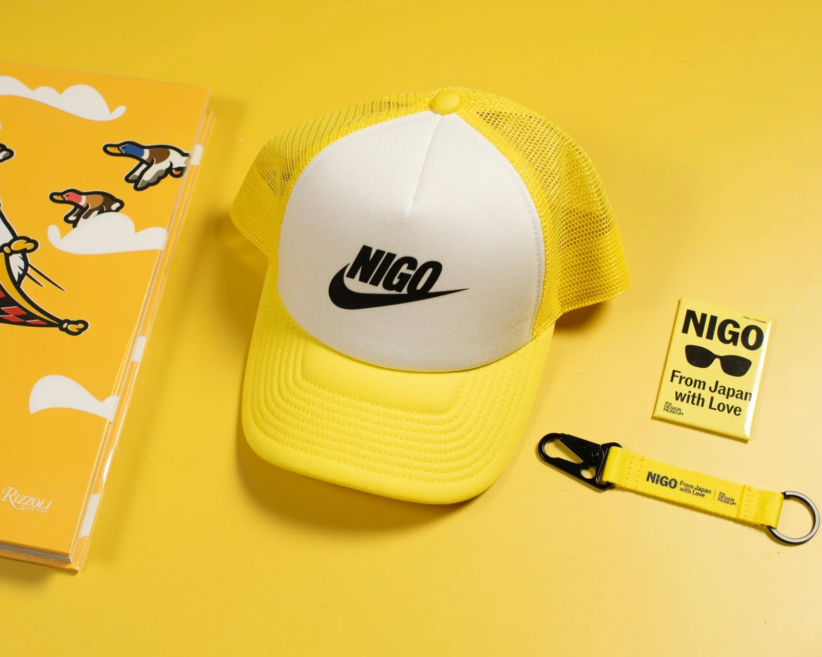 NIGO x Nike Yellow Mesh Trucker Cap - Image 4