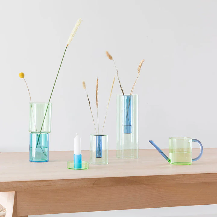 Small Blue & Yellow Reversible Vase - Image 4