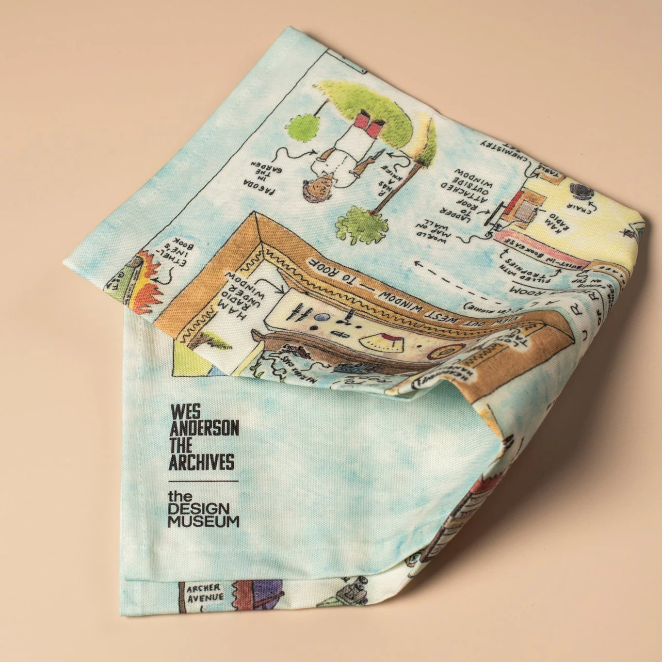 Wes Anderson Royal Tenenbaums Richie's Mural by Eric Chase Anderson Tea Towel - Image 3